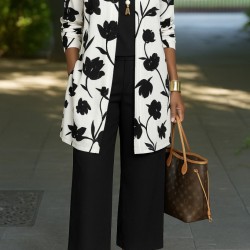 Kadın Uzun Kollu önü Açık Modal Ceket Kolsuz Viskon Iki Iplik Bluz Ve Pantolon üçlü Takım , 28427 Kadın Uzun Kollu önü Açık Modal Ceket Kolsuz Viskon Iki Iplik Bluz Ve Pantolon üçlü Takım , 28427