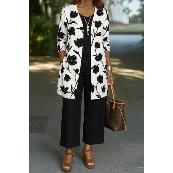 Kadın Uzun Kollu önü Açık Modal Ceket Kolsuz Viskon Iki Iplik Bluz Ve Pantolon üçlü Takım , 28427 Kadın Uzun Kollu önü Açık Modal Ceket Kolsuz Viskon Iki Iplik Bluz Ve Pantolon üçlü Takım , 28427