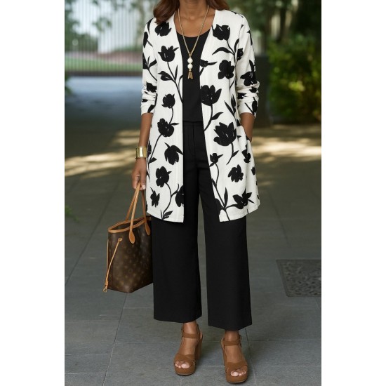 Kadın Uzun Kollu önü Açık Modal Ceket Kolsuz Viskon Iki Iplik Bluz Ve Pantolon üçlü Takım , 28427 Kadın Uzun Kollu önü Açık Modal Ceket Kolsuz Viskon Iki Iplik Bluz Ve Pantolon üçlü Takım , 28427