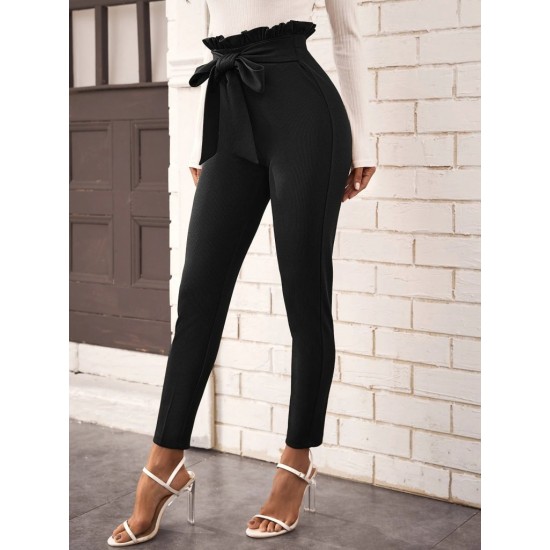 Kadın Yüksek Bel Beli Fırfırlı önden Bağlamalı Ithal Krep Pantolon , 28443 Kadın Yüksek Bel Beli Fırfırlı önden Bağlamalı Ithal Krep Pantolon , 28443