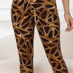 Kadın Yüksek Bel Kaz Ayağı Desenli Yan şerit Düğme Detaylı Dalgıç Pantolon , 28462 Kadın Yüksek Bel Kaz Ayağı Desenli Yan şerit Düğme Detaylı Dalgıç Pantolon , 28462