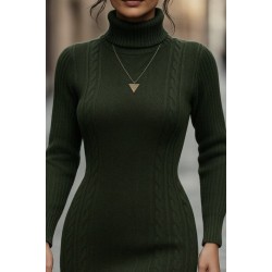 Kadın Uzun Kollu Balıkçı Yaka Kısa Triko Elbise , 28460 Kadın Uzun Kollu Balıkçı Yaka Kısa Triko Elbise , 28460