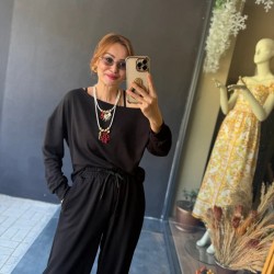 Kadın Uzun Kollu Tek Omuzdan Açık Viskon Iki Iplik Bluz Ve Pantolon Ikili Takım, 28466 Kadın Uzun Kollu Tek Omuzdan Açık Viskon Iki Iplik Bluz Ve Pantolon Ikili Takım, 28466