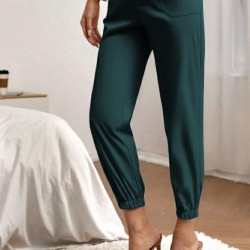 Kadın Yüksek Bel Cepli Paçası Lastikli Ithal Krep Pantolon , 28539 Kadın Yüksek Bel Cepli Paçası Lastikli Ithal Krep Pantolon , 28539