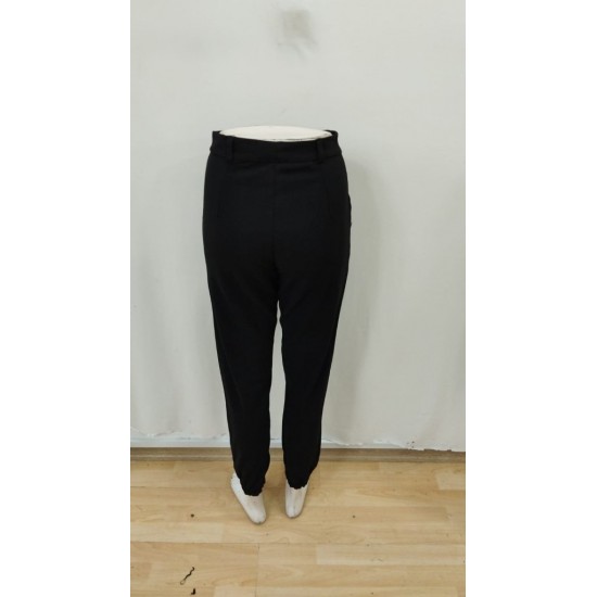 Kadın Yüksek Bel Cepli Paçası Lastikli Ithal Krep Pantolon , 28538 Kadın Yüksek Bel Cepli Paçası Lastikli Ithal Krep Pantolon , 28538