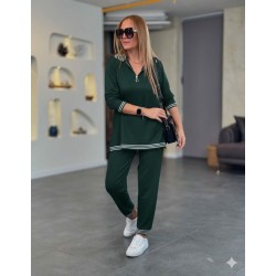 Kadın Uzun Kollu Fermuarlı şerit Detay Desenli Alt üst Ikili Viskon Iki Iplik Takım, 28547 Kadın Uzun Kollu Fermuarlı şerit Detay Desenli Alt üst Ikili Viskon Iki Iplik Takım, 28547