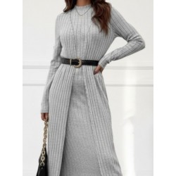 Kadın Uzun Kollu Yarı Balıkçı Yaka şardonlu Kaşkorse Elbise Ve Uzun Hırka Ikili Takım , 28558 Kadın Uzun Kollu Yarı Balıkçı Yaka şardonlu Kaşkorse Elbise Ve Uzun Hırka Ikili Takım , 28558