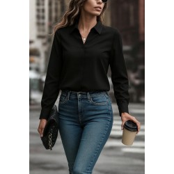 Kadın Uzun Kollu Yakalı Trikoton Gömlek, 28579 Kadın Uzun Kollu Yakalı Trikoton Gömlek, 28579