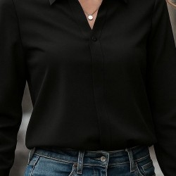 Kadın Uzun Kollu Yakalı Trikoton Gömlek, 28579 Kadın Uzun Kollu Yakalı Trikoton Gömlek, 28579