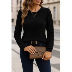 Kadın Uzun Kollu Bisiklet Yaka Geometrik Desenli Triko Bluz, 28574 Kadın Uzun Kollu Bisiklet Yaka Geometrik Desenli Triko Bluz, 28574