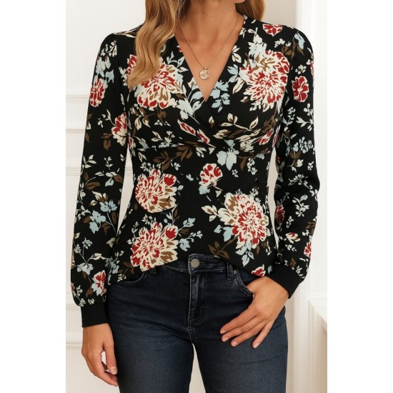 Kadın Uzun Kollu Kruvaze Yakalı Kelebek Desenli şardonlu Dalgıç Bluz, 28566 Kadın Uzun Kollu Kruvaze Yakalı Kelebek Desenli şardonlu Dalgıç Bluz, 28566