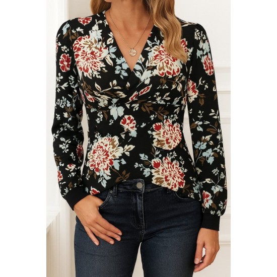 Kadın Uzun Kollu Kruvaze Yakalı Kelebek Desenli şardonlu Dalgıç Bluz, 28566 Kadın Uzun Kollu Kruvaze Yakalı Kelebek Desenli şardonlu Dalgıç Bluz, 28566