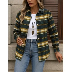 Kadın Uzun Kollu Kare Desenli önden Düğmeli Dokuma Gömlek, 28563 Kadın Uzun Kollu Kare Desenli önden Düğmeli Dokuma Gömlek, 28563