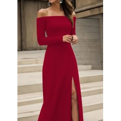 Kadın Uzun Kollu Madonna Yakalı Yırtmaç Detaylı Uzun Ithal Krep Elbise, 28650 Kadın Uzun Kollu Madonna Yakalı Yırtmaç Detaylı Uzun Ithal Krep Elbise, 28650