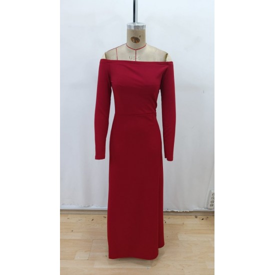 Kadın Uzun Kollu Madonna Yakalı Yırtmaç Detaylı Uzun Ithal Krep Elbise, 28650 Kadın Uzun Kollu Madonna Yakalı Yırtmaç Detaylı Uzun Ithal Krep Elbise, 28650