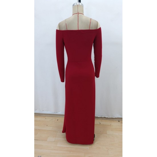 Kadın Uzun Kollu Madonna Yakalı Yırtmaç Detaylı Uzun Ithal Krep Elbise, 28650 Kadın Uzun Kollu Madonna Yakalı Yırtmaç Detaylı Uzun Ithal Krep Elbise, 28650