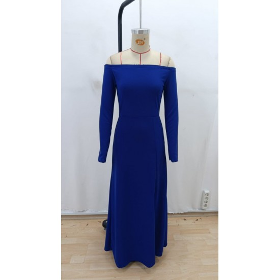 Kadın Uzun Kollu Madonna Yakalı Yırtmaç Detaylı Uzun Ithal Krep Elbise, 28649 Kadın Uzun Kollu Madonna Yakalı Yırtmaç Detaylı Uzun Ithal Krep Elbise, 28649