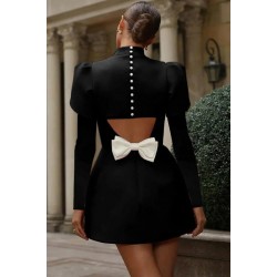 Kadın Uzun Kollu Yarı Balıkçı Yaka Arkadan Kurdela Detaylı Mini Atlas Elbise , 28631 Kadın Uzun Kollu Yarı Balıkçı Yaka Arkadan Kurdela Detaylı Mini Atlas Elbise , 28631