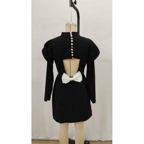 Kadın Uzun Kollu Yarı Balıkçı Yaka Arkadan Kurdela Detaylı Mini Atlas Elbise , 28631 Kadın Uzun Kollu Yarı Balıkçı Yaka Arkadan Kurdela Detaylı Mini Atlas Elbise , 28631