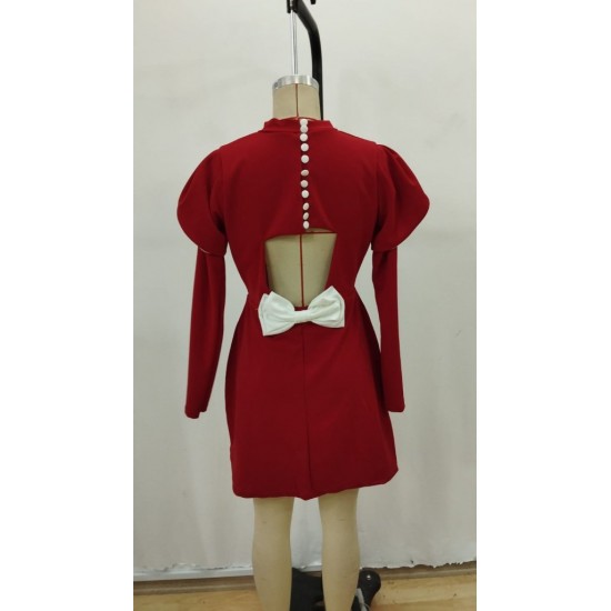 Kadın Uzun Kollu Yarı Balıkçı Yaka Arkadan Kurdela Detaylı Mini Atlas Elbise, 28630 Kadın Uzun Kollu Yarı Balıkçı Yaka Arkadan Kurdela Detaylı Mini Atlas Elbise, 28630