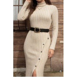 Kadın Uzun Kollu Balıkçı Yaka Yırtmaçlı Düğmeli şardonlu Kaşkorse Elbise , 28629 Kadın Uzun Kollu Balıkçı Yaka Yırtmaçlı Düğmeli şardonlu Kaşkorse Elbise , 28629