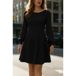 Kadın Uzun Kollu Kayık Yaka Kısa Triko Elbise , 28622 Kadın Uzun Kollu Kayık Yaka Kısa Triko Elbise , 28622