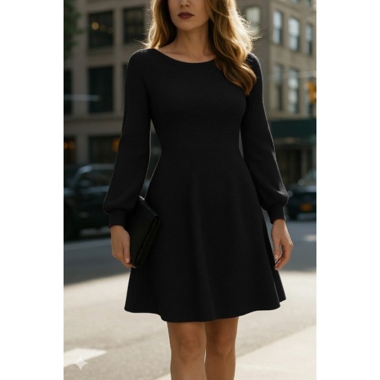 Kadın Uzun Kollu Kayık Yaka Kısa Triko Elbise , 28622 Kadın Uzun Kollu Kayık Yaka Kısa Triko Elbise , 28622