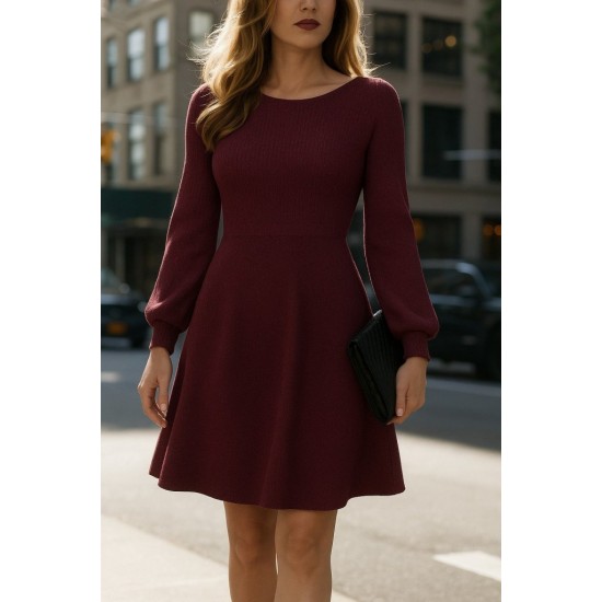 Kadın Uzun Kollu Kayık Yaka Kısa Triko Elbise , 28621 Kadın Uzun Kollu Kayık Yaka Kısa Triko Elbise , 28621