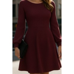 Kadın Uzun Kollu Kayık Yaka Kısa Triko Elbise , 28621 Kadın Uzun Kollu Kayık Yaka Kısa Triko Elbise , 28621