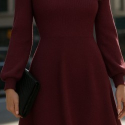 Kadın Uzun Kollu Kayık Yaka Kısa Triko Elbise , 28621 Kadın Uzun Kollu Kayık Yaka Kısa Triko Elbise , 28621