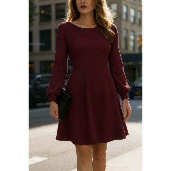 Kadın Uzun Kollu Kayık Yaka Kısa Triko Elbise , 28621 Kadın Uzun Kollu Kayık Yaka Kısa Triko Elbise , 28621