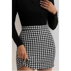 Kadın Uzun Kollu V Yakalı Kaz Ayağı Desenli şardonlu Dalgıç Elbise , 28612 Kadın Uzun Kollu V Yakalı Kaz Ayağı Desenli şardonlu Dalgıç Elbise , 28612