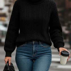 Uzun Kollu Yarı Balıkçı Yaka Triko Bluz, 28608