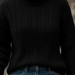 Uzun Kollu Yarı Balıkçı Yaka Triko Bluz, 28608