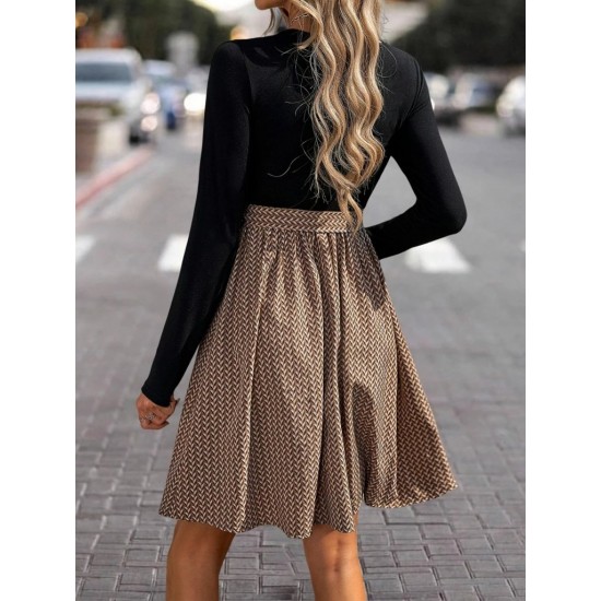 Kadın Uzun Kollu Yuvarlak Yaka üst Viskon Alt Süprem Midi Elbise , 28606 Kadın Uzun Kollu Yuvarlak Yaka üst Viskon Alt Süprem Midi Elbise , 28606