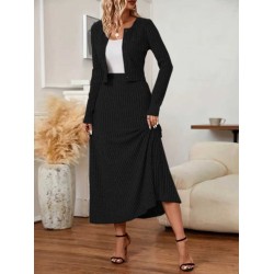 Kadın Uzun Kollu önden Düğmeli Bluz Ve Yüksek Bel A Kesim Uzun Etek şardonlu Kaşkorse Ikili Takım , 28605 Kadın Uzun Kollu önden Düğmeli Bluz Ve Yüksek Bel A Kesim Uzun Etek şardonlu Kaşkorse Ikili Takım , 28605