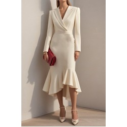 Kadın Uzun Kollu Yakalı Belden Oturtmalı Midi Ithal Krep Elbise, 28659 Kadın Uzun Kollu Yakalı Belden Oturtmalı Midi Ithal Krep Elbise, 28659