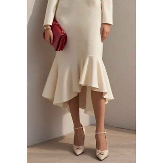 Kadın Uzun Kollu Yakalı Belden Oturtmalı Midi Ithal Krep Elbise, 28659 Kadın Uzun Kollu Yakalı Belden Oturtmalı Midi Ithal Krep Elbise, 28659