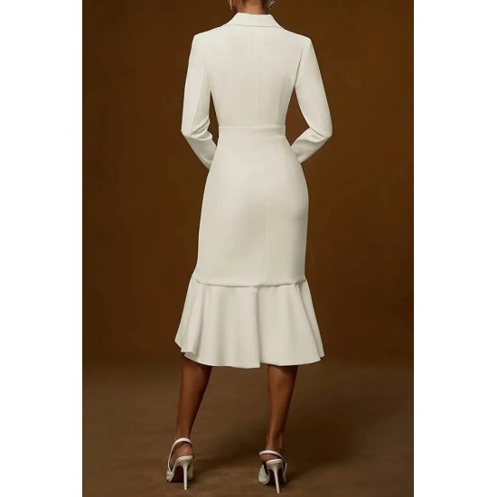 Kadın Uzun Kollu Yakalı Belden Oturtmalı Midi Ithal Krep Elbise, 28659 Kadın Uzun Kollu Yakalı Belden Oturtmalı Midi Ithal Krep Elbise, 28659