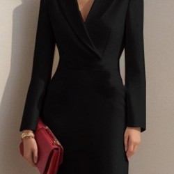 Kadın Uzun Kollu Yakalı Belden Oturtmalı Midi Ithal Krep Elbise, 28658 Kadın Uzun Kollu Yakalı Belden Oturtmalı Midi Ithal Krep Elbise, 28658