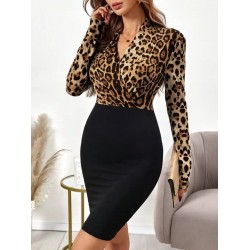 Kadın Uzun Kollu Kruvaze Yaka üst Modal Alt Ithal Krep Mini Elbise , 28656 Kadın Uzun Kollu Kruvaze Yaka üst Modal Alt Ithal Krep Mini Elbise , 28656