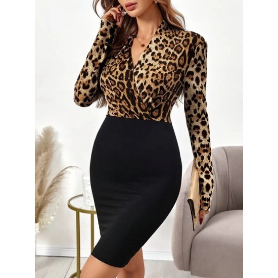 Kadın Uzun Kollu Kruvaze Yaka üst Modal Alt Ithal Krep Mini Elbise , 28656 Kadın Uzun Kollu Kruvaze Yaka üst Modal Alt Ithal Krep Mini Elbise , 28656