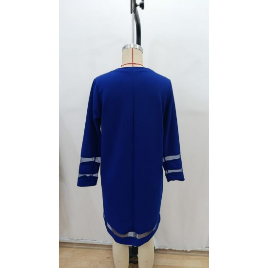 Kadın Uzun Kollu V Yakalı Tül şerit Detaylı Mini Krep Elbise, 28654 Kadın Uzun Kollu V Yakalı Tül şerit Detaylı Mini Krep Elbise, 28654