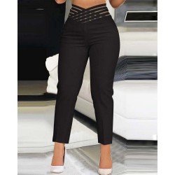 Kadın Yüksek Bel çapraz şerit Detaylı Ithal Krep Pantolon , 28652 Kadın Yüksek Bel çapraz şerit Detaylı Ithal Krep Pantolon , 28652