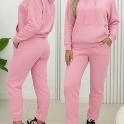 Kadın Uzun Kollu Kapşonlu Bağcıklı üç Iplik Bluz Ve Pantolon Ikili Takım , 28672