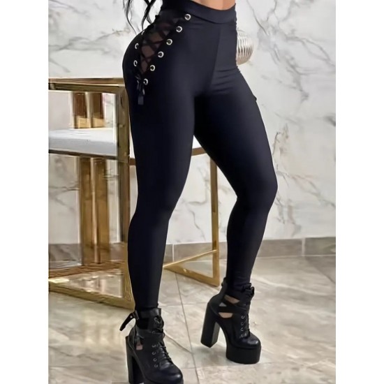 Kadın Yüksek Bel çapraz Bağcıklı Tül Detaylı Dalgıç Tayt , 28689 Kadın Yüksek Bel çapraz Bağcıklı Tül Detaylı Dalgıç Tayt , 28689