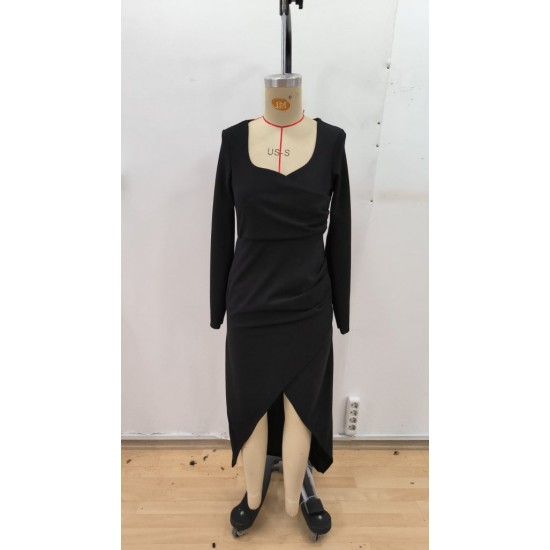 Kadın Uzun Kollu Kalp Yakalı Asimetrik Kesim Detaylı Ithal Krep Uzun Elbise , 28687 Kadın Uzun Kollu Kalp Yakalı Asimetrik Kesim Detaylı Ithal Krep Uzun Elbise , 28687