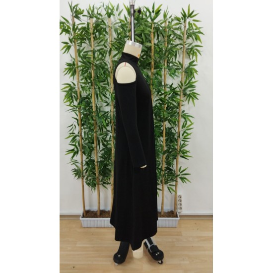 Kadın Balıkçı Yaka Omuzlardan Açık Uzun Kollu Janjan Krep Elbise , 28193 Kadın Balıkçı Yaka Omuzlardan Açık Uzun Kollu Janjan Krep Elbise , 28193