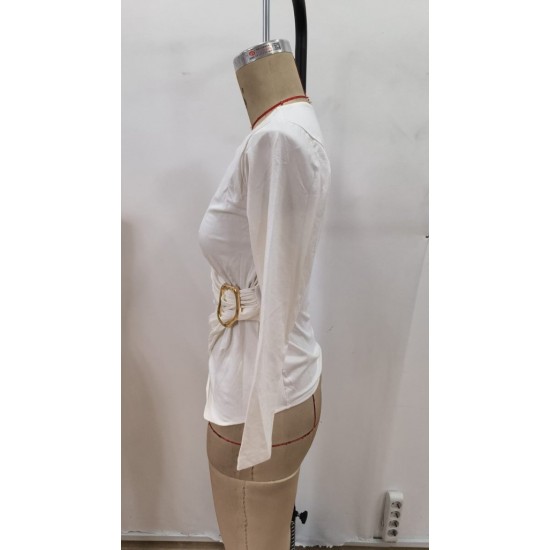 Kadın Uzun Kollu Kruvaze Yakalı Toka Detaylı Viskon Bluz , 28695 Kadın Uzun Kollu Kruvaze Yakalı Toka Detaylı Viskon Bluz , 28695