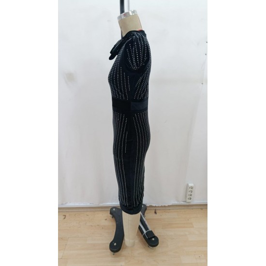 Kadın Uzun Kollu Bisiklet Yaka Taşlı Midi Kadife Elbise , 28707 Kadın Uzun Kollu Bisiklet Yaka Taşlı Midi Kadife Elbise , 28707